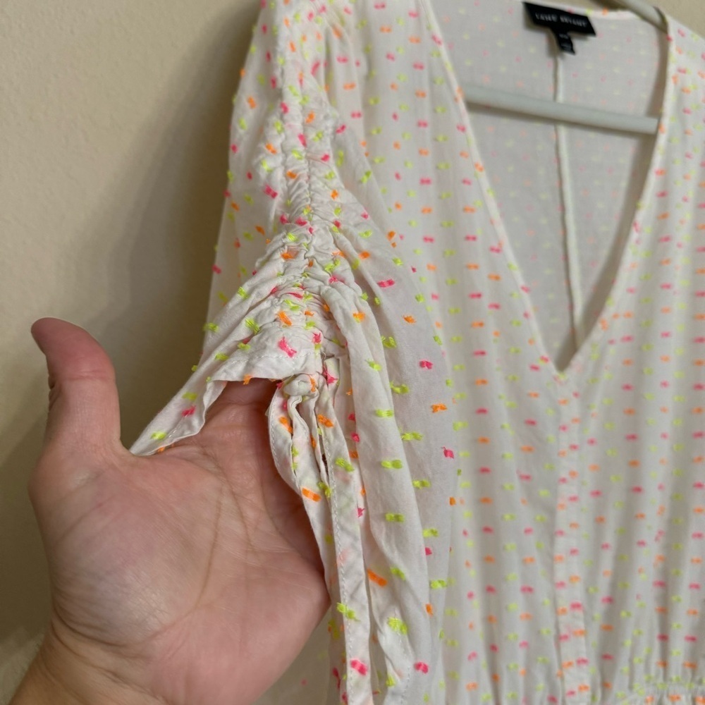 Spring Summer Lane Bryant Textured Dolman-Sleeve Peplum Blouse White Size 18/20 - Picture 6 of 16
